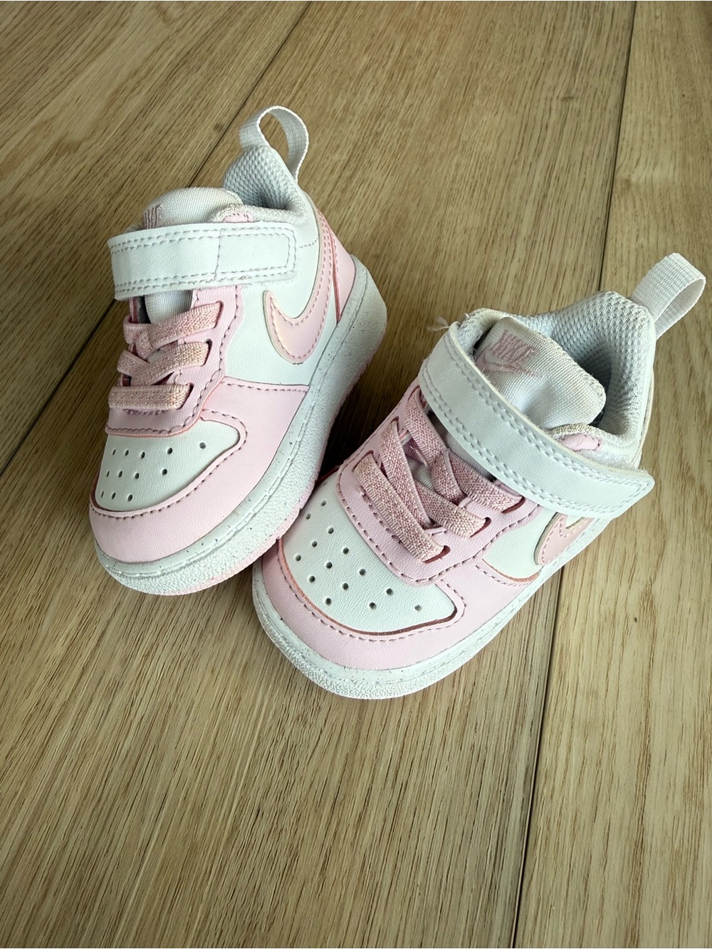 Nike Court Borough Pink & White Baby Toddler Sneakers Size 3C